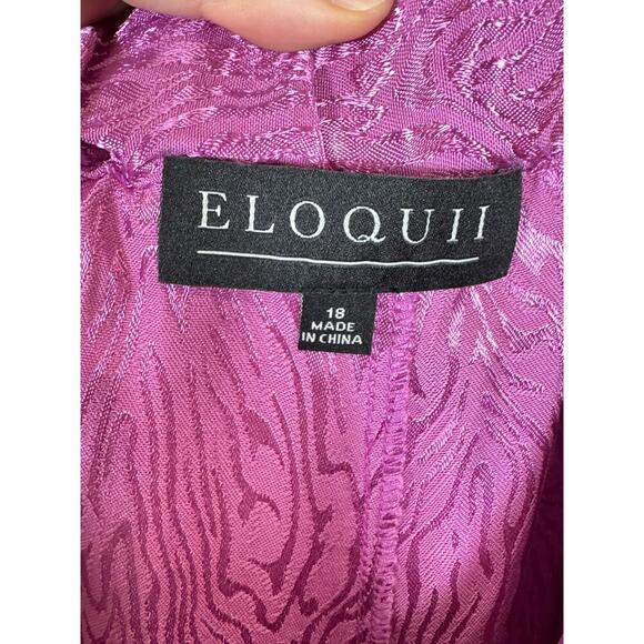 NWT Eloquii Wide Leg Pants Size 18 Pleated Lightweight Abstract Print Pink - Picture 8 of 11